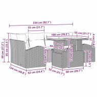 Градински Софа Комплект 7 pcs Светлосиво Полиратан
