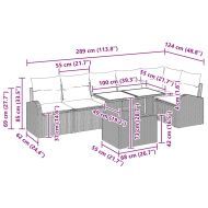 Градински Софа Комплект 7 pcs Кафяво и кремаво полиратан