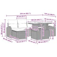 Градински Софа Комплект с възглавница 7 pcs Светлосиво