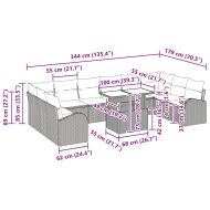 Градински Софа Комплект 11 pcs Бежов и Светло Сив полиратан