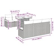 Градински Софа Комплект със съхранение 7 pcs Бежово полиратан