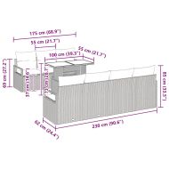 Градински Софа Комплект 8 pcs Светлосиво полиратан