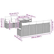 Градински Софа Комплект със съхранение 9 pcs Черно полиратан