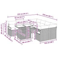 Градински Софа Комплект 9 pcs Бежов и Светло Сив полиратан