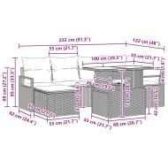 Градински Софа Комплект с възглавница 7 pcs Светлосиво