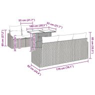 Градински Софа Комплект със съхранение 7 pcs Сив полиратан