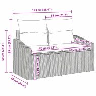 Градински Софа Комплект 7 pcs Кафяв и Кремав полиратан