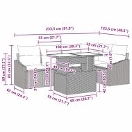 Градински Софа Комплект с възглавница 6 pcs бежово и светлосиво