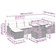 Градински Софа Комплект 8 pcs Бежов и кремав полиратан
