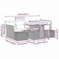Комплект дивани с възглавница 7 pcs Черно полиратан