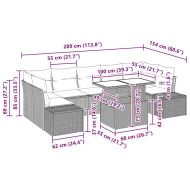 Комплект дивани с възглавница 8 pcs Сив полиратан