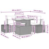 Градински Софа Комплект 5 pcs Бежов и кремав полиратан