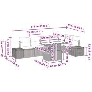 Градински Софа Комплект с възглавница със съхранение 7 pcs Сив