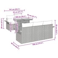 Градински Софа Комплект с възглавница 6 pcs бежово и кремаво