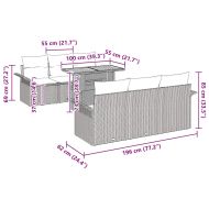 Градински Софа Комплект с възглавница 7 pcs бежово и светлосиво