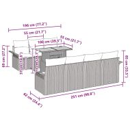 Градински Софа Комплект с възглавница 8 pcs бежово и светлосиво