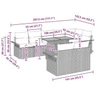 Градински Софа Комплект с възглавница 9 pcs бежово и кремаво