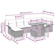 Градински Софа Комплект с възглавница 8 pcs бежово и светлосиво