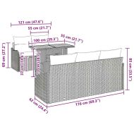 Градински Софа Комплект с възглавница 6 pcs бежово и кремаво