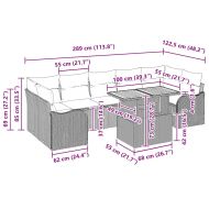Градински Софа Комплект с възглавница 8 pcs бежово и кремаво