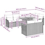 Градински Софа Комплект с възглавница 9 pcs бежово и светлосиво
