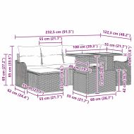 Градински Софа Комплект с възглавница 7 pcs Черно
