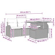 Градински Софа Комплект с възглавница 5 pcs Сив