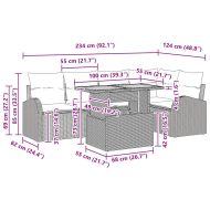 Градински Софа Комплект с възглавница 6 pcs бежово и кремаво