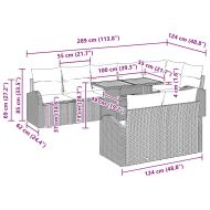 Градински Софа Комплект с възглавница 9 pcs Черно и кремаво