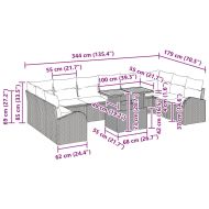 Градински Софа Комплект 11 pcs бежово и светлосиво