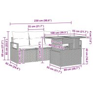 Градински Софа Комплект с възглавница 5 pcs Черно