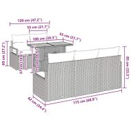 Градински Софа Комплект с възглавница 6 pcs Черно