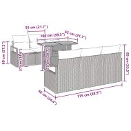 Градински Софа Комплект с възглавница 7 pcs бежово и светлосиво