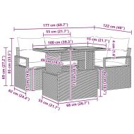 Комплект за хранене в градината 5 pcs Бежово и сиво