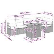 Комплект за хранене в градината с възглавница 7 pcs Сив и кафяв