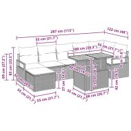 Комплект за хранене в градината с възглавница 8 pcs Сив и кафяв