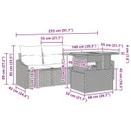 Градински Софа Комплект с възглавница 5 pcs Бежово Полиратан