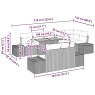 Комплект за хранене в градината 9 pcs Бежово и сиво