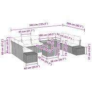 Градински Софа Комплект с възглавница 11 pcs Бежов и кремав