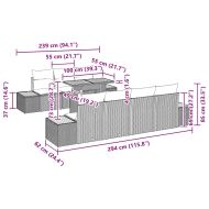 Градински Софа Комплект с възглавница 8 pcs Бежово Полиратан