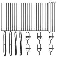 Стълб за ограда. Друг 26 pcs Сив 3,2 x 3,2 x 110 см Стомана