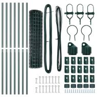 Ограда с пост Зелен 1 x 10 m Стомана и PVC