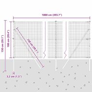 Оградa с колчета Сив 1 x 10 m Стомана