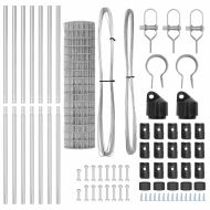 Оградa с колчета Сребрист 1 x 25 m Стомана
