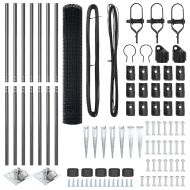 Оградa с колчета Сив 1.5 x 10 m Стомана