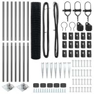 Оградa с колчета Сив 1.5 x 10 m Стомана