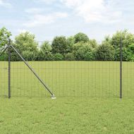 Оградa с колчета Сив 1.2 x 25 m Стомана