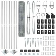 Оградa с колчета Сребрист 1.6 x 10 m Стомана