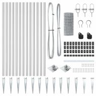 Оградa с колчета Сребрист 0.8 x 10 m Стомана