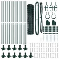 Ограда с пост Зелен 1 x 25 m Стомана и PVC